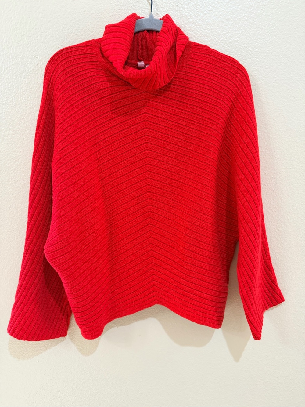 Moth by Anthropologie Tisbury Red Ribbed Turtleneck Sweater Small